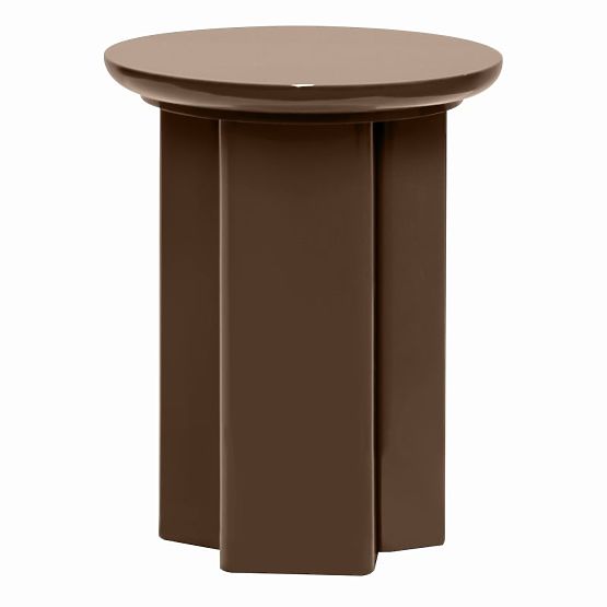 Boční stolek Brie 40 cm, světle hnědý, mocha, lesklý