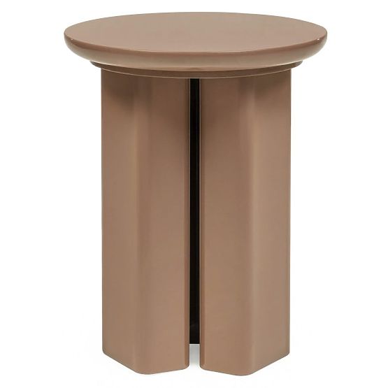 Boční stolek Brie 40 cm, světle hnědý, mocha, lesklý
