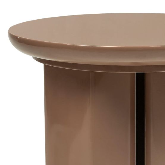 Boční stolek Brie 40 cm, světle hnědý, mocha, lesklý