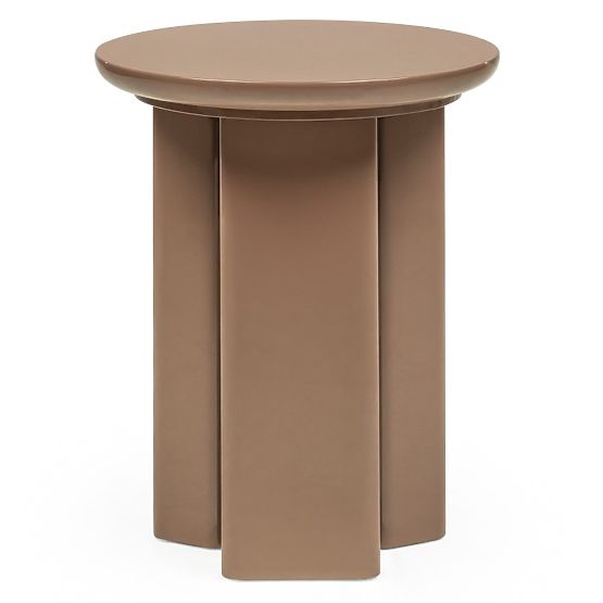 Boční stolek Brie 40 cm, světle hnědý, mocha, lesklý