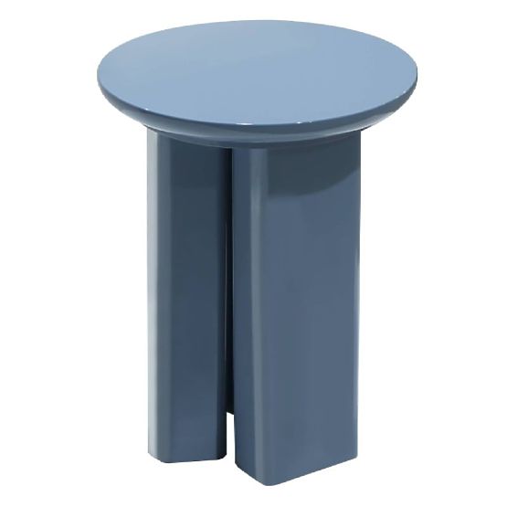 Boční stolek Brie 40 cm, tlumená modrá, lesklý