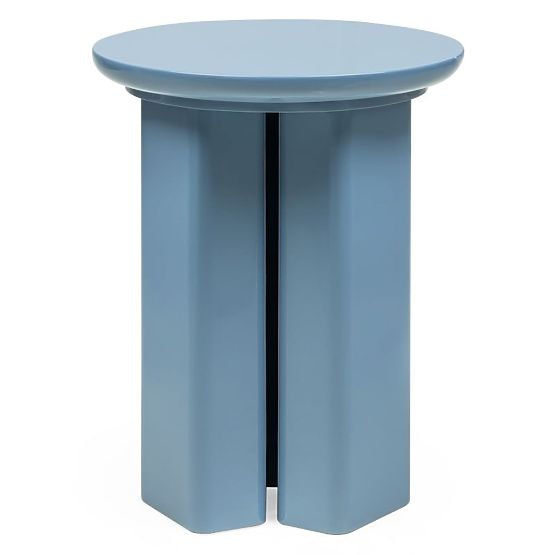 Boční stolek Brie 40 cm, tlumená modrá, lesklý