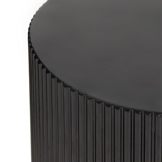 Boční stolek Ermanno, 35 cm, černý, rýhovaný