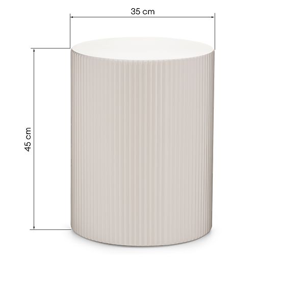 Boční stolek Ermanno, 35 cm, šedobéžový, rýhovaný