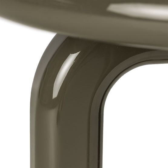 Boční stolek Flambe 50 cm, zelený/šedý, lesklý