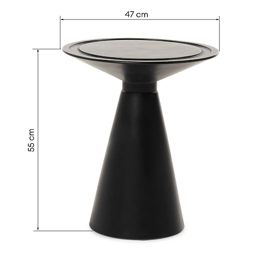 Boční stolek Gavi, betonový, černý