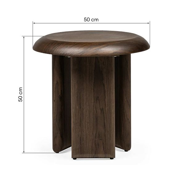 Boční stolek Keo 50 cm, tmavý ořech