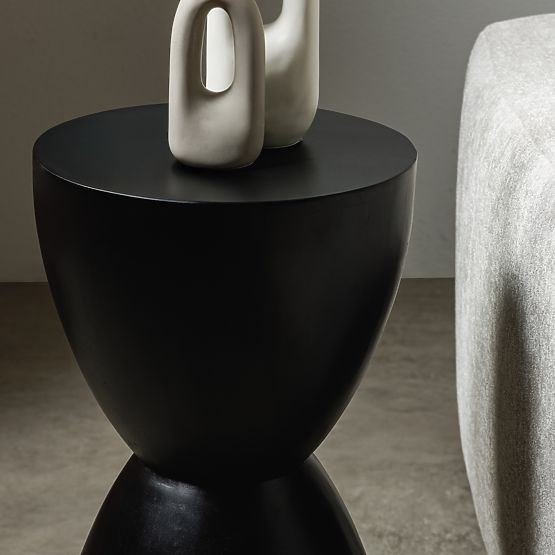 Boční stolek Lavia 35 cm, černý, mango dřevo