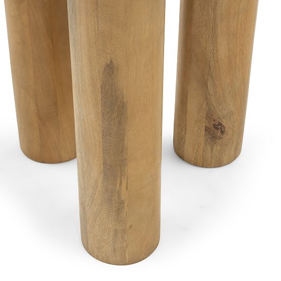 Boční stolek Limali 50 cm, kulatý, mangové dřevo, oblé tvary