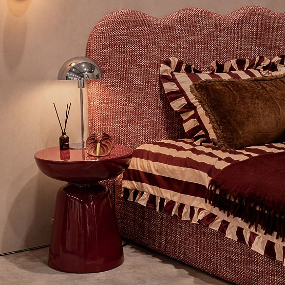 Boční stolek Logan 40 cm, burgund/třešeň, lesklý