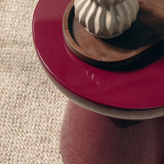 Boční stolek Logan 40 cm, burgund/třešeň, lesklý