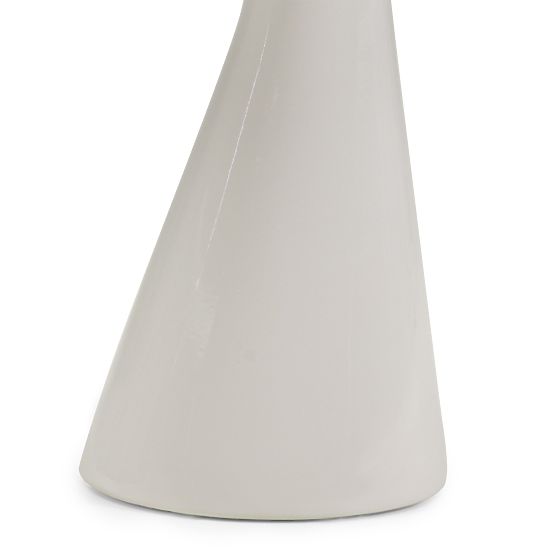 Boční stolek se skleněnou deskou Muun 45 cm, šedobéžový, lesklý, oblé tvary