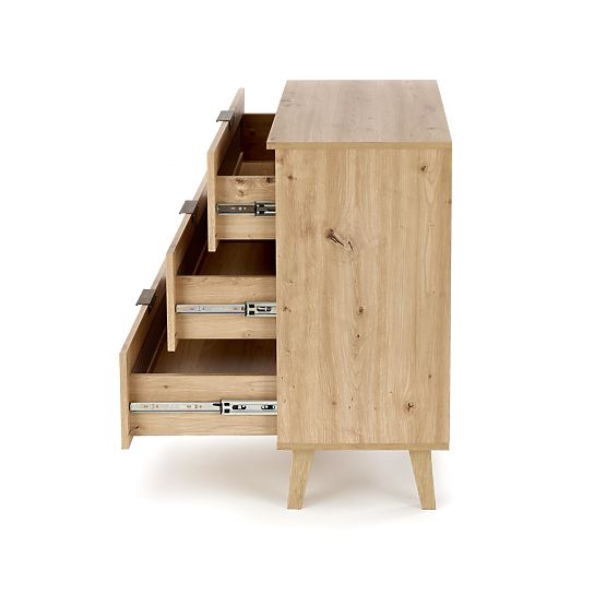 BORNEO KM-2 komoda dub artisan/černá (1p=1ks)