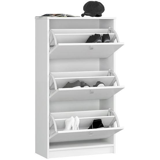 BOTNÍK 3 VÝKLOPNÉ DVEŘE 60 cm BÍLÝ