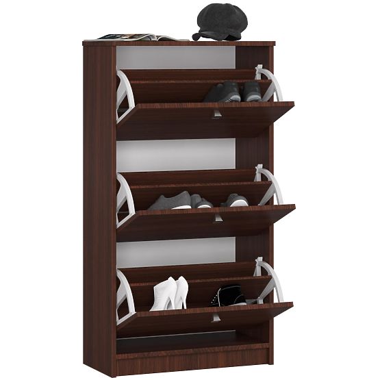 Botník 3 výklopné dvířka 60 cm - wenge