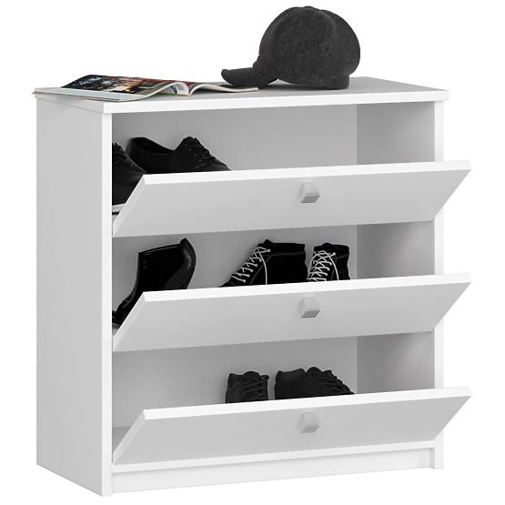 Botník MINI 3 výklopné dveře 60 cm - bílý