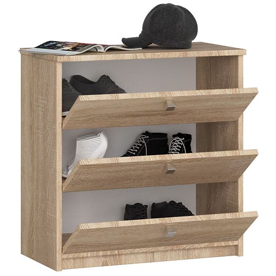 Botník MINI 3 výklopné dveře 60 cm - dub sonoma