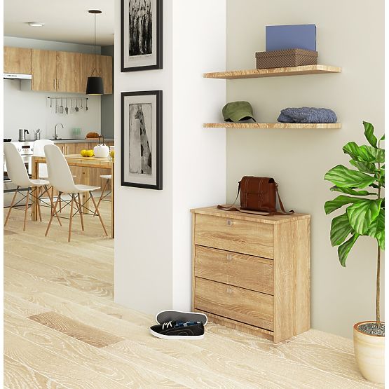 Botník MINI 3 výklopné dveře 60 cm - dub sonoma