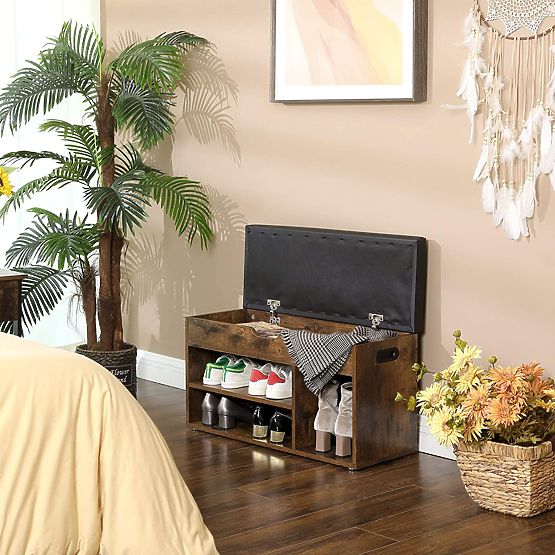 Botník s lavicí LOFT dřevěný