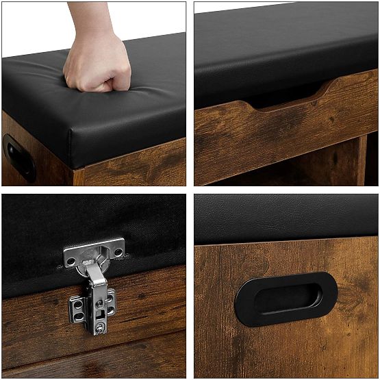 Botník s lavicí LOFT dřevěný