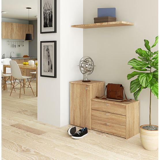 Botník S16 s komodou 3 výklopné dveře - dub sonoma