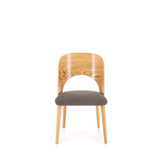 CADIZ židle přírodní dub / šedá (1p=2ks)