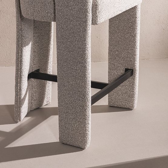 Čalouněná barová židle Castelo šedobéžová