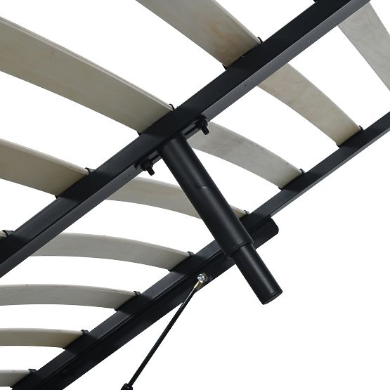 Čalouněná postel Avola 160x200 cm, s roštem a úložným prostorem, světle béžová, zaoblená