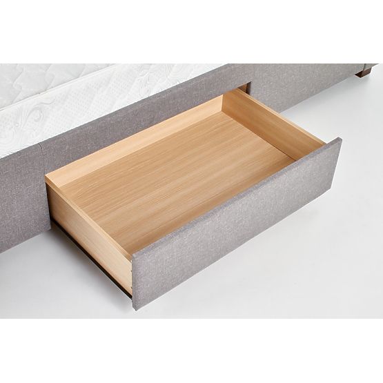 Čalouněná postel MODENA 140 cm s šuplíky šedá (6p=1ks)