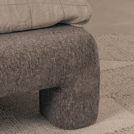 Čalouněná postel Rolly 160x200 cm, s roštem, zaoblená, hnědá