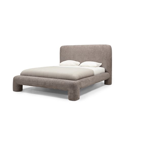 Čalouněná postel Rolly 160x200 cm, s roštem, zaoblená, hnědá