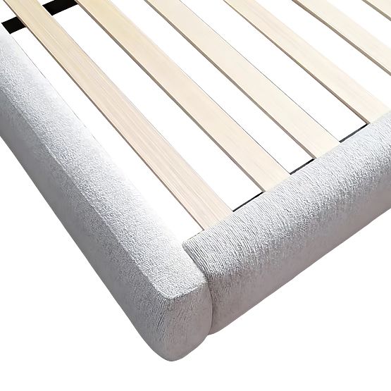 Čalouněná postel Rolly 160x200 cm, s roštem, zaoblená, světle šedá