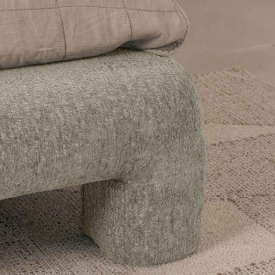 Čalouněná postel Rolly 160x200 cm, s roštem, zaoblená, světle šedá