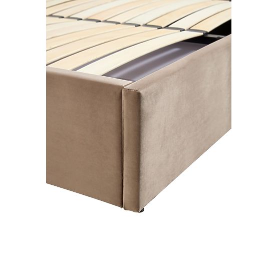 Čalouněná postel s vysokým čelem PALLAZO béžová - 160x200 cm
