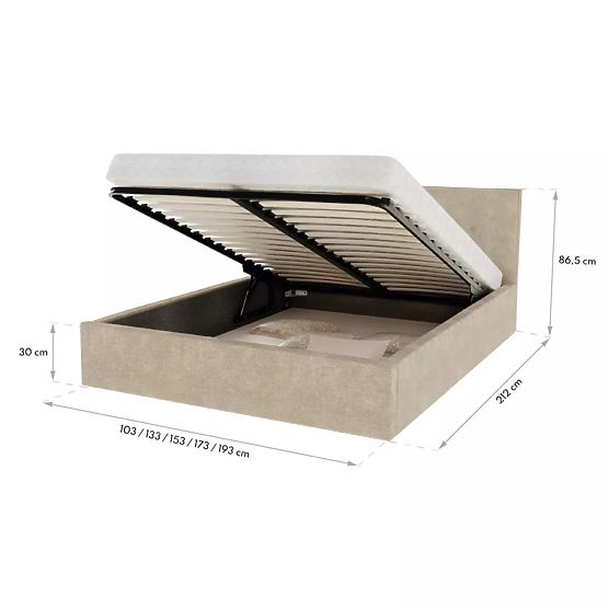 Čalouněná postel TULSA 180 x 200 cm - Žlutá