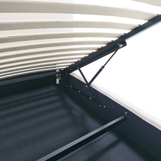 Čalouněná postel Yunar 180x200 cm, s roštem a úložným prostorem, béžová