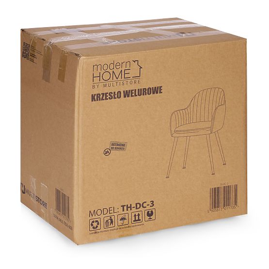 Čalouněná sametová moderní židle do jídelny a obývacího pokoje krémová ModernHome