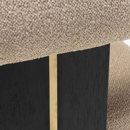 Čalouněná židle Chili béžová/černá, kaučukové dřevo