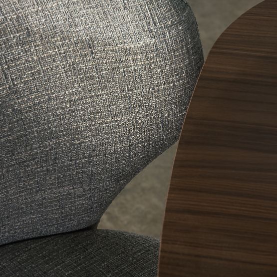 Čalouněná židle Elaine béžovošedá, oblé tvary