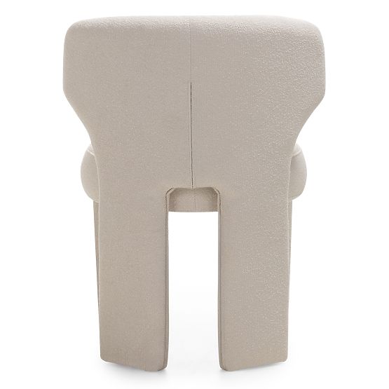 Čalouněná židle Elaine krémová, boucle, oblé tvary