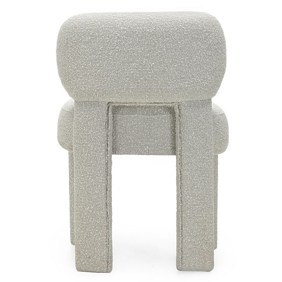 Čalouněná židle Falone béžovošedá, boucle, oblé tvary