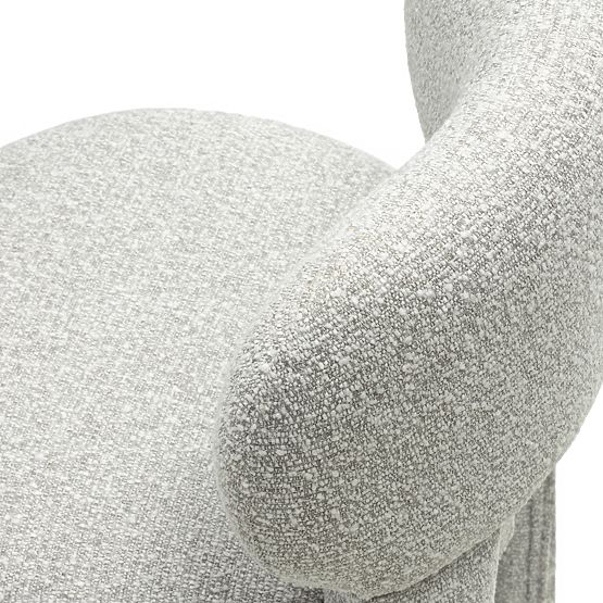 Čalouněná židle Falone šedá, boucle, oblé tvary