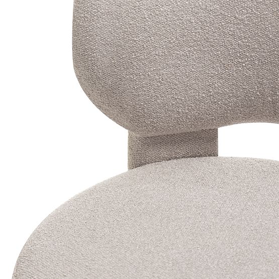 Čalouněná židle Falone šedobéžová, boucle, oblé tvary