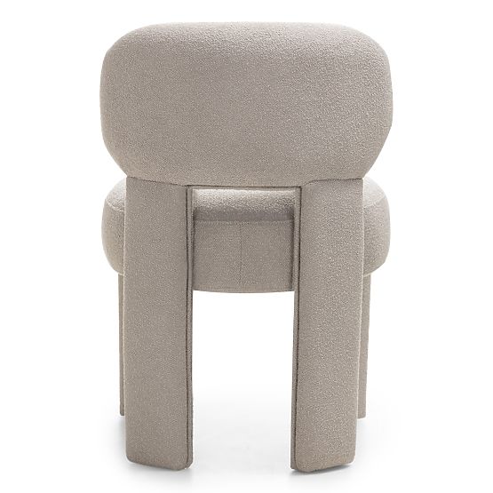 Čalouněná židle Falone šedobéžová, boucle, oblé tvary