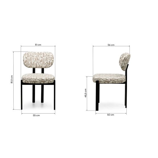 Čalouněná židle Flare, béžovo-krémová/černé nohy