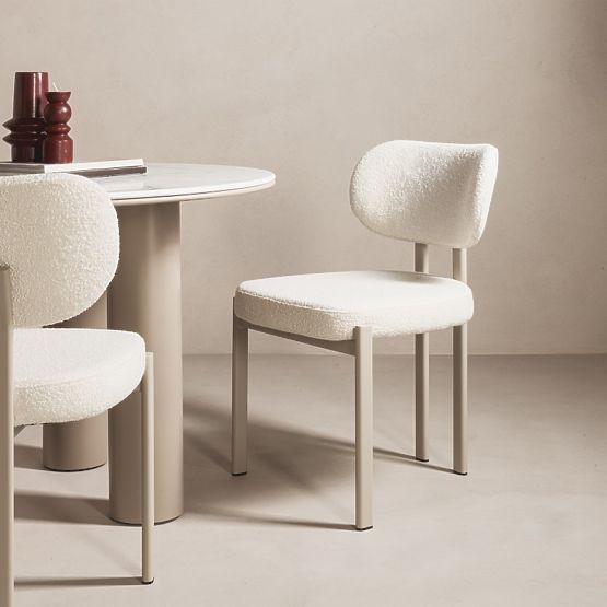 Čalouněná židle Flare, krémová/béžová