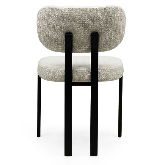 Čalouněná židle Flare, světle béžová/černé nohy