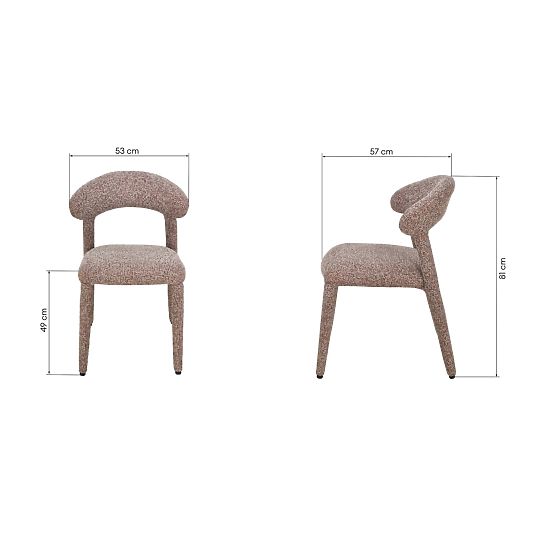 Čalouněná židle Hiroki, béžovo-bordó melír