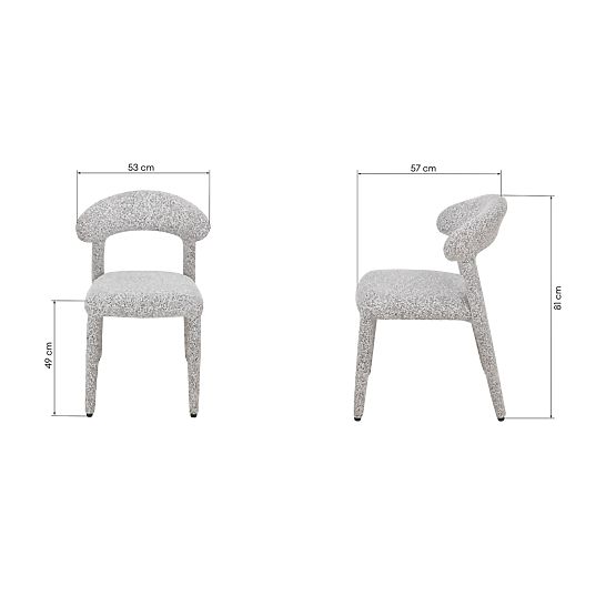 Čalouněná židle Hiroki, béžovošedý melír