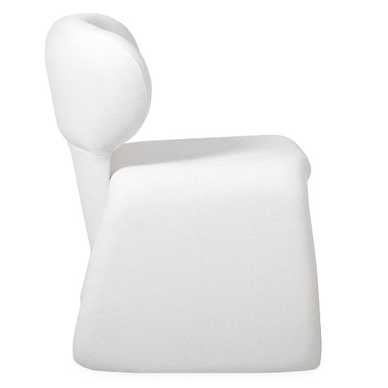 Čalouněná židle Nabila, bílá, boucle